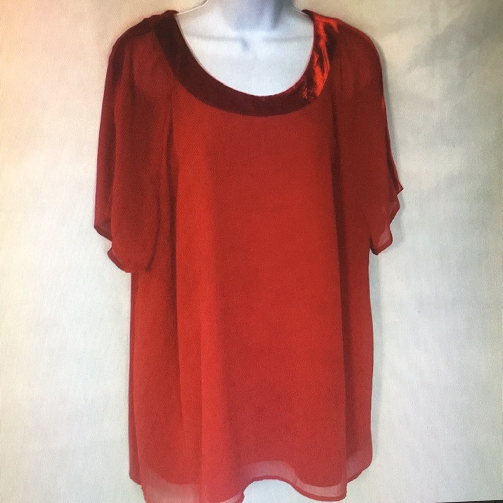 NWT Ava & Viv Red Velvet Top - Picture 10 of 10